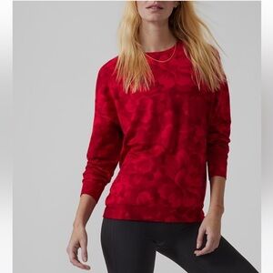 Athlete Women's Red Floral Sweatshirt Size L